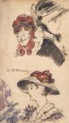 Edouard Manet Trois Tetes de femmes (mk40) oil painting